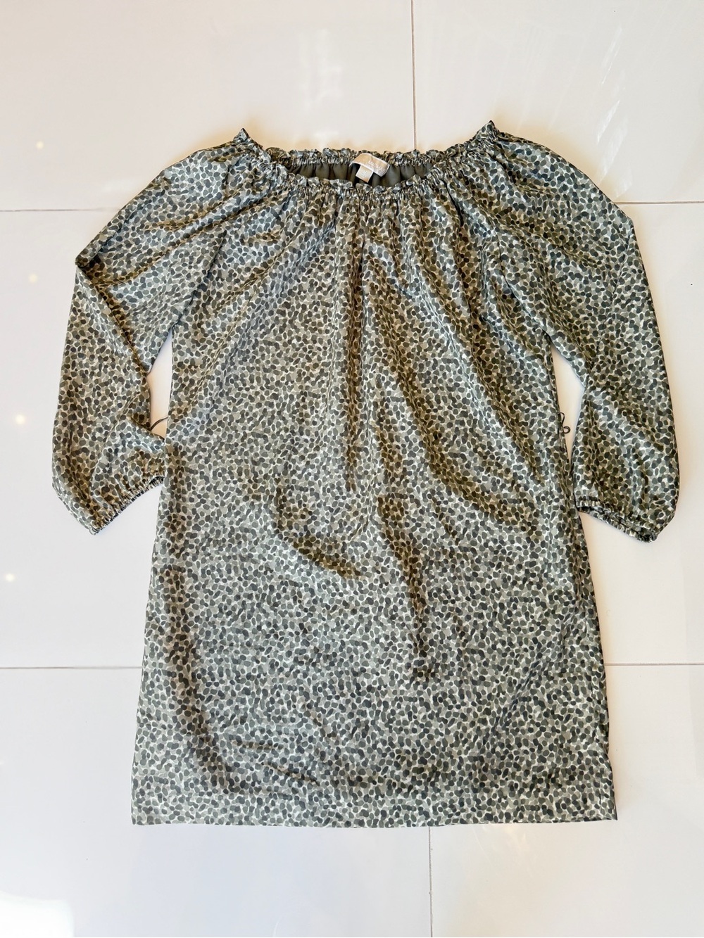 Michael Kors Olive Green Dots Print Dress